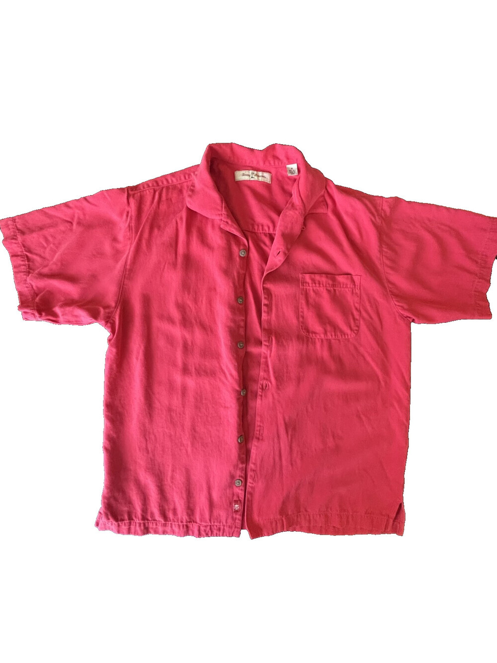 TOMMY BAHAMA  Mens Red 100% Silk Camp Hawaiian Button Up M